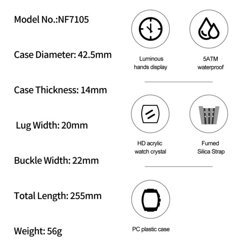 NAVIFORCE Man's Watch 5ATM Wat - Resistance Band recension och pris